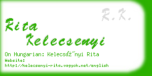 rita kelecsenyi business card